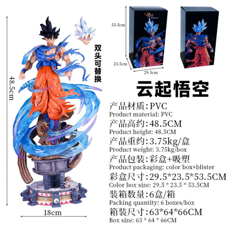 Ultra Instinct Goku Figure – 50cm Dragon Ball GK Statue with Silver Hair - Image 7