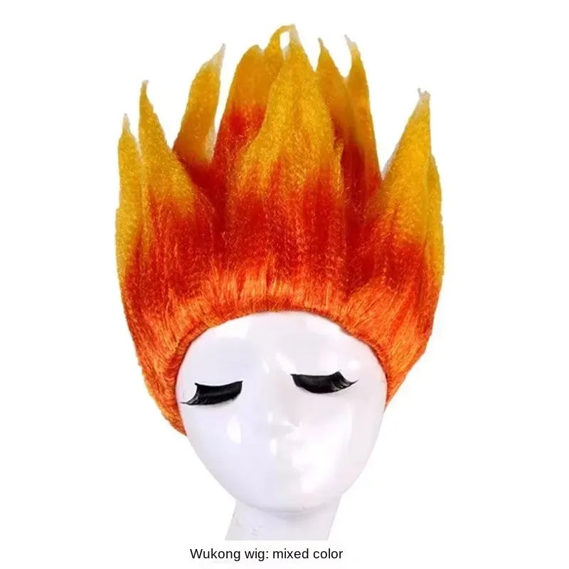 Kids’ Saiyan Goku Wig – Fluffy Lianhua Style Gold Cosplay Wig - Image 9